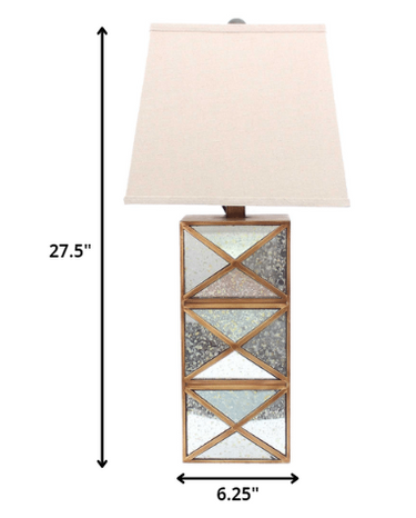 Gold Modern Illusionary Mirrored Base Table Lamp